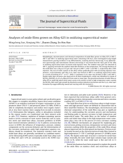 The Journal of Supercritical Fluids Analyses of oxide films grown on
