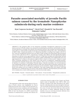 Parasite-associated mortality of juvenile Pacific salmon caused by