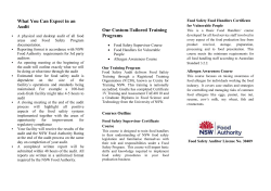 Giselle`s Health Oasis - Food Safety Audit Australia