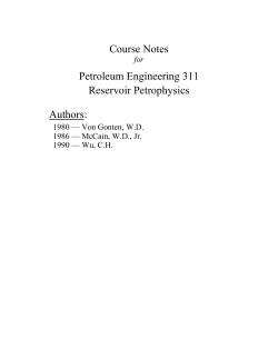 Course Notes for Petroleum Engineering 311