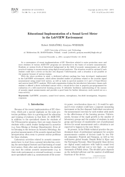 Educational Implementation of a Sound Level Meter in the LabVIEW