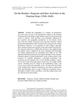 Surgeons and their Activities in the Venetian