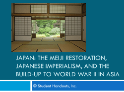 JAPAN: The Meiji Restoration and Japanese