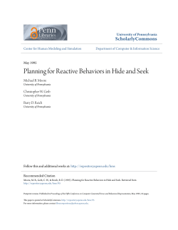 Planning for Reactive Behaviors in Hide and Seek
