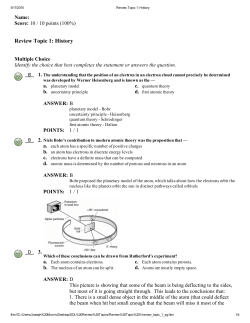 Review Topic 1: History