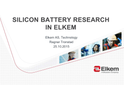 Silicon battery research in elkem