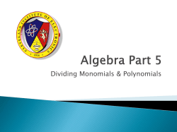 Algebra Part 5