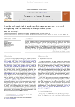 Cognitive and psychological predictors of the negative outcomes