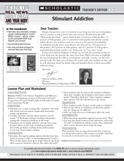 Stimulant Addiction - Scholastic Heads Up