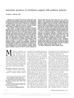 Innovative practices of ventilatory support with pediatric