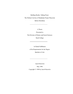 Building Bombs, Talking Peace: The Political Activity of Manhattan