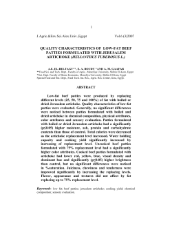 QUALITY CHARACTERISTICS OF LOW