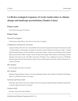 Tundra Lakes - ArcticNet