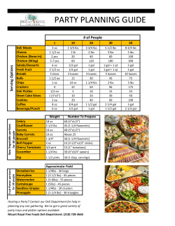 party planning guide - Mount Royal Fine Foods