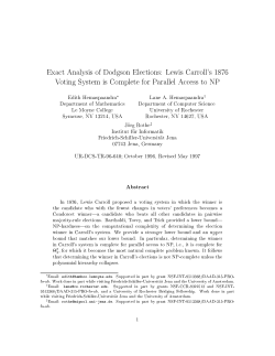 Exact Analysis of Dodgson Elections: Lewis Carroll`s