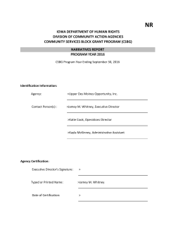 CSBG Narrative Report - Upper Des Moines Opportunity