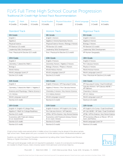 FLVS Full Time High School Course Progression