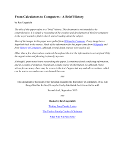 From Calculators to Computers - A Brief History