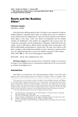 Rawls and the Kantian Ethos - Fordham University Faculty