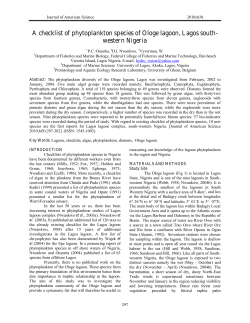 A checklist of phytoplankton species of Ologe lagoon, Lagos south
