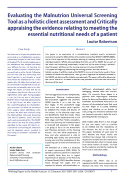 Evaluating the Malnutrion Universal Screening Tool as a holistic