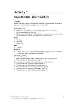 Count the Dots&mdash;Binary Numbers