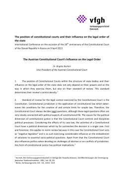 The position of constitutional courts and their influence on the legal