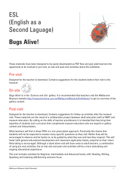 English as a Second Language (ESL): Bugs Alive!