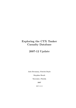 Exploring the CTX Tanker Casualty Database 2007