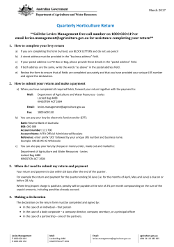 Horticulture&mdash;quarterly - Department of Agriculture and Water
