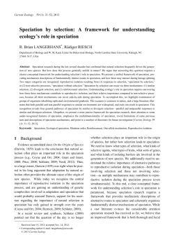 Speciation by selection - Oxford Academic
