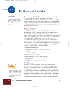 The History of Chemistry