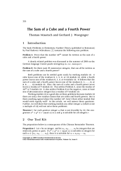 The Sum of a Cube and a Fourth Power