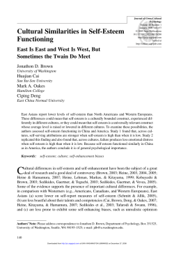 Cultural Similarities in Self-Esteem Functioning