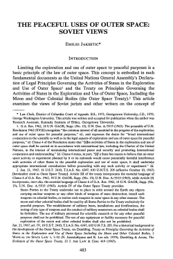the peaceful uses of outer space: soviet views