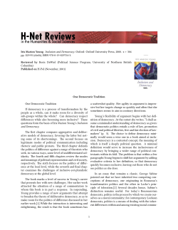 One Democratic Tradition - H-Net