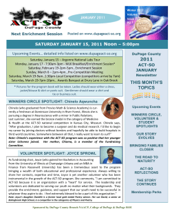 2011 this month`s topics - DuPage County ACT-SO