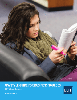 APA Style Guide for Business Sources
