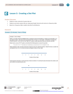 Lesson 3: Creating a Dot Plot