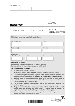 Int 2 Biology 2007