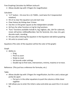 Handout for the iPad Free Graphing Calculator by William Jockusch