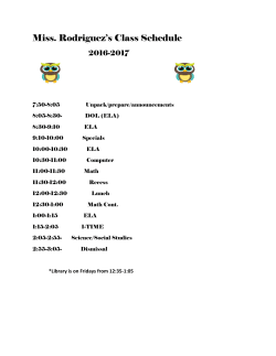 Miss. Rodriguez`s Class Schedule