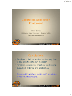 Calibrating application equipment