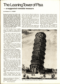 The Leaning Tower of Pisa - a suggested remedial measure