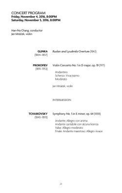 CONCERT PROGRAM - St. Louis Symphony Orchestra