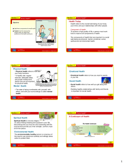 Health Today Physical Health Mental Health Emotional Health