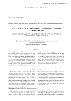 Place of the elderly and diversity of their life situation in