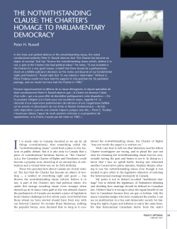 the notwithstanding clause, the Charter