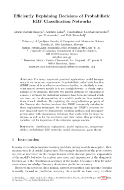 Efficiently Explaining Decisions of Probabilistic RBF Classification