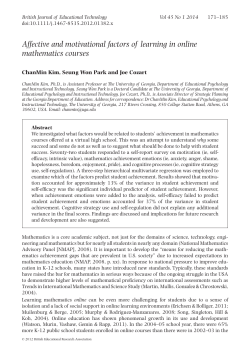 Affective and motivational factors of learning in